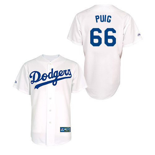 Yasiel Puig #66 Youth Baseball Jersey-L A Dodgers Authentic Home White MLB Jersey